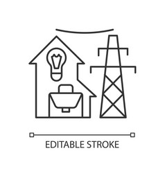 Electric Utility Linear Icon