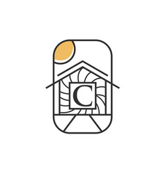 Letter C House Minimal Logo Design