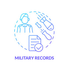 Military Records Blue Gradient Concept Icon