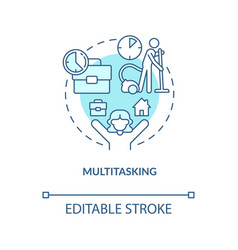 Multitasking Turquoise Concept Icon