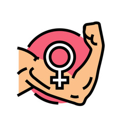 Women Courage Feminism Color Icon