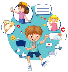 Children Connecting On Social Media