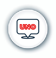 Line Uno Card Game Icon Isolated On White