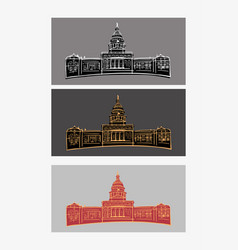 Texas Capitol Building In Austin Hand Draw