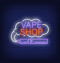 Vape Shop Neon Sign With Cigarette