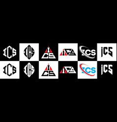 Ics Letter Logo Design In Six Style Polygon