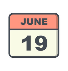 June 19th Date On A Single Day Calendar