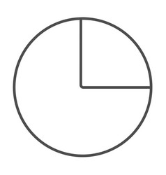 Pie Chart With One Quarter Fraction Thin Line Icon