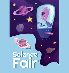 Science Fair Poster Flat Template Alien