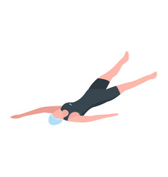 Back Woman Swimmer Icon Isometric Style