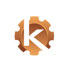 Initial Letter K Gear Engineering Logo Design