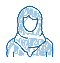 Malaysian Woman Doodle Icon Hand Drawn