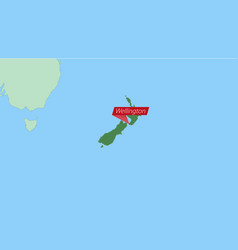 Map Of New Zealand With Pin Of Country Capital