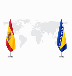 Spain And Bosnia And Herzegovina Flags