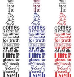 Wine Poem Text In The Bottle Shape