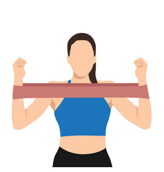 Woman Doing Toned Arm Stretch With Resistance Band