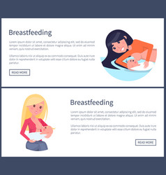 Breastfeeding Informative Banners Set With Women