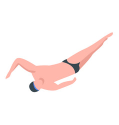 Crawl Swimmer Icon Isometric Style