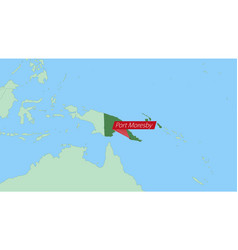 Map Of Papua New Guinea With Pin Country