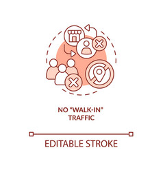 No Walk-in Traffic Red Concept Icon