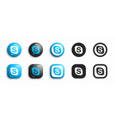 Skype Modern 3d And Flat Icons Set