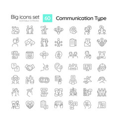 Communication Type Linear Icons Set