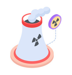 Isometric Icon Of Nuclear Power