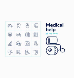 Medical Help Line Icon Set