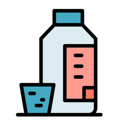 Child Medical Syrup Icon Flat