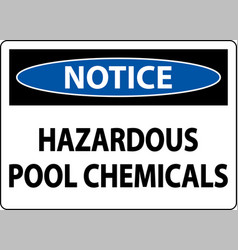 Notice Hazardous Pool Chemicals On White