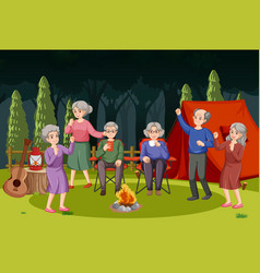 Senior People Camping Outdoor