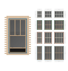 Single Hung Victorian Style Typical Window Set