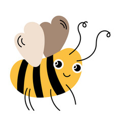 Cute Honey Bee With Striped Body As Farm Animal