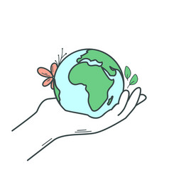 Earth In Human Hand Concept