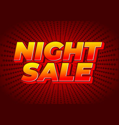 Night Sale Text Effect Design In 3d Look