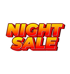 Night Sale Text Effect Design In 3d Look