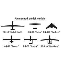 Set Of American Unmanned Aerial Vehicles Dark