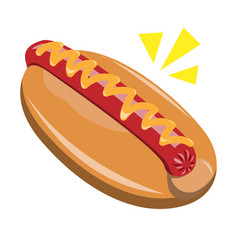 Simple Hot Dog Isolated Flat