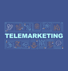 Telemarketing Word Concepts Dark Blue Banner