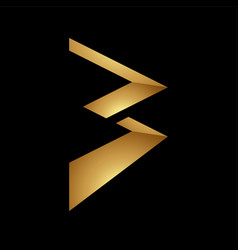 Golden Letter B Symbol On A Black Background