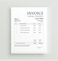 Minimal Clean Invoice Form Template Design