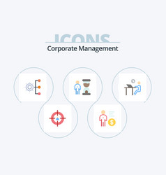 Corporate Management Flat Icon Pack 5 Icon Design