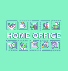 Home Office Word Concepts Light Green Banner