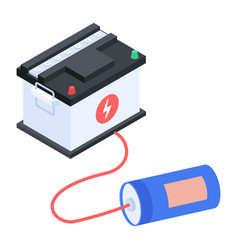 Isometric Icon Of Energy Storage