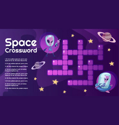 Space Crossword With Cartoon Character Template