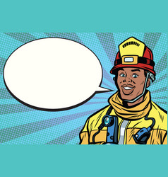 African American Firefighter Portrait Comic