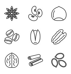 Nuts Seeds And Beans Elements Icon Set Pictogram