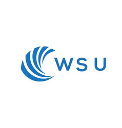 Wsu Letter Logo Design On White Background