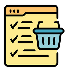 Online Shop Basket Icon Flat