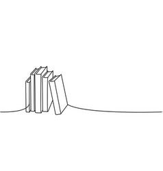 Stack Of Books One Line Continuous Drawing